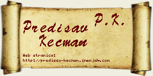 Predisav Kecman vizit kartica